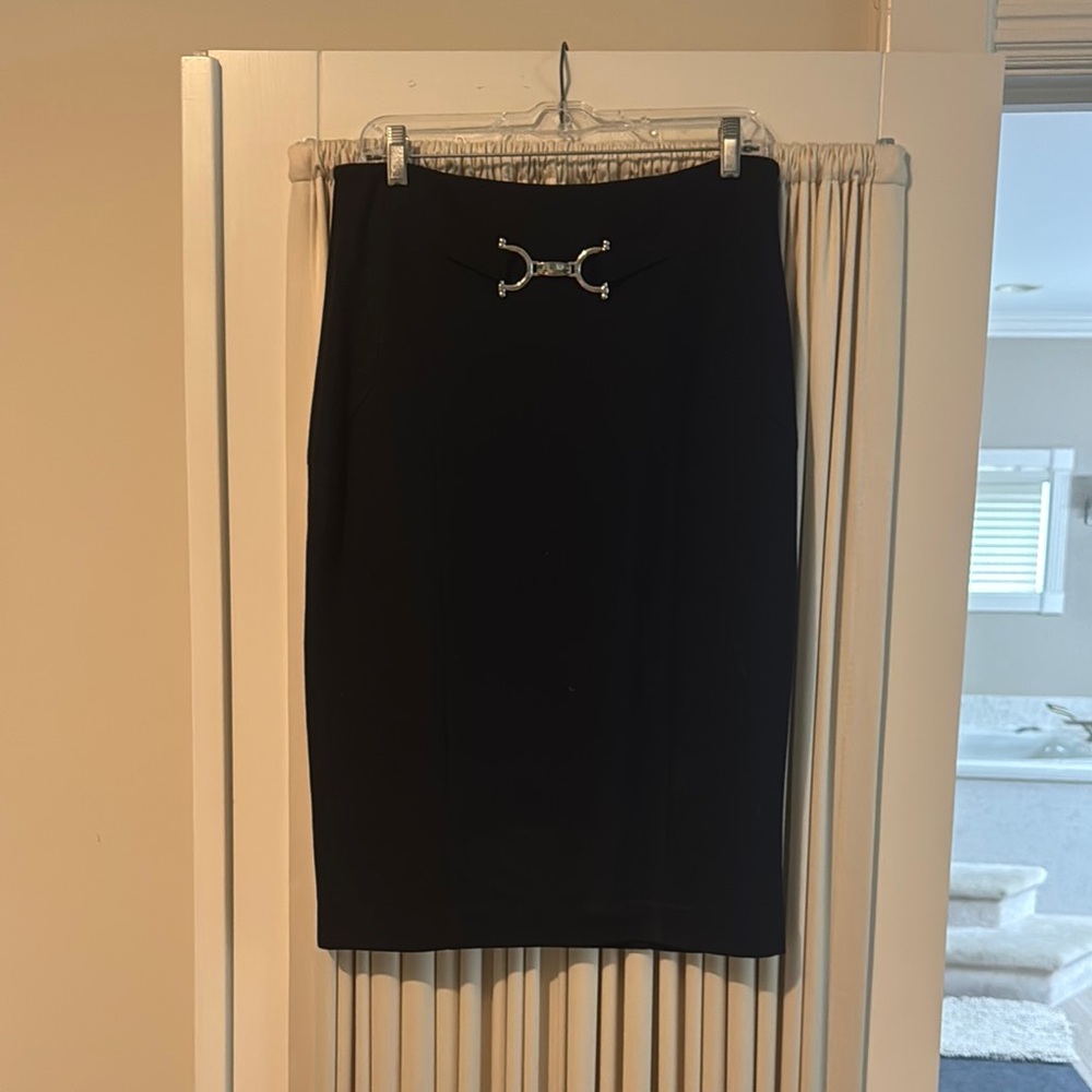 Cache Elegant Black Pencil Skirt